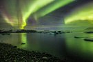 Aurora over Jökulsárlón